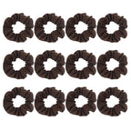 Cotton Hair Scrunchies Single Jersey Solid Color Ponytail Holders Elastic Hair Ties for Women Accessories (Coffee)