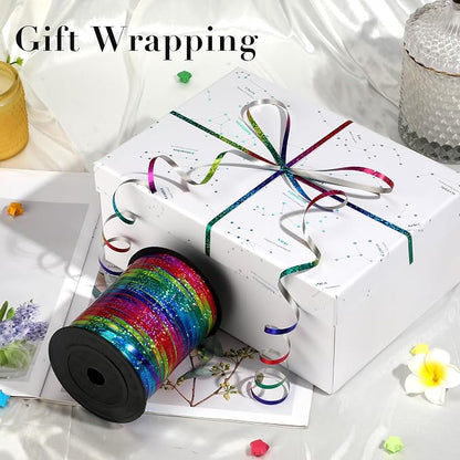 500 Yard Rainbow Ribbon Curling, Balloon Ribbon-Balloon String, Shiny Metallic - Image 2