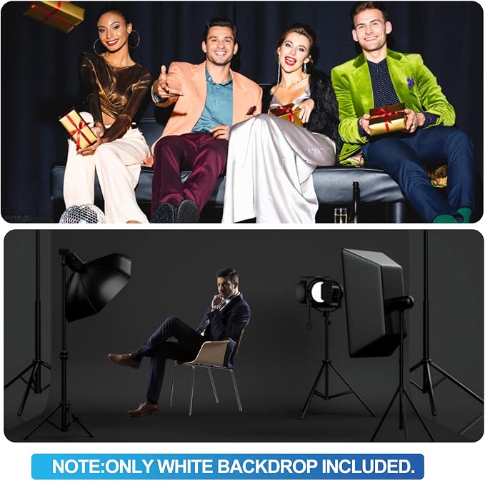 HEMMOTOP Black Backdrop, Seamless Photography Background Screen | Polyester - Image 6