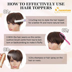 QUEENTAS Brown Short Hair Toppers for Women with Thinning Hair 360°3D Cover with 3 Clips Hair Pieces Wispy Bangs 4.6"*3.6" Coverage(Chocolate Brown/#4)