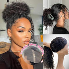 360 Glueless Drawstring Wig Human Hair 28 Inch Pre Plucked Hidden Strap 360 Water Wave Lace Front Wigs,180% Density Curly Wet and Wavy HD Full 360 Lace Frontal Human Hair Wig