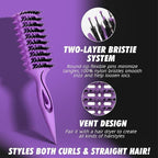 Candy Brush Curl Defining Vented Hair Brush for Effortlessly Blow Drying Detangling and Shaping and Styling, Airflow Wet Hair Brush for All Hair Types for Women and Men, Anti-Pull & Frizz, Purple