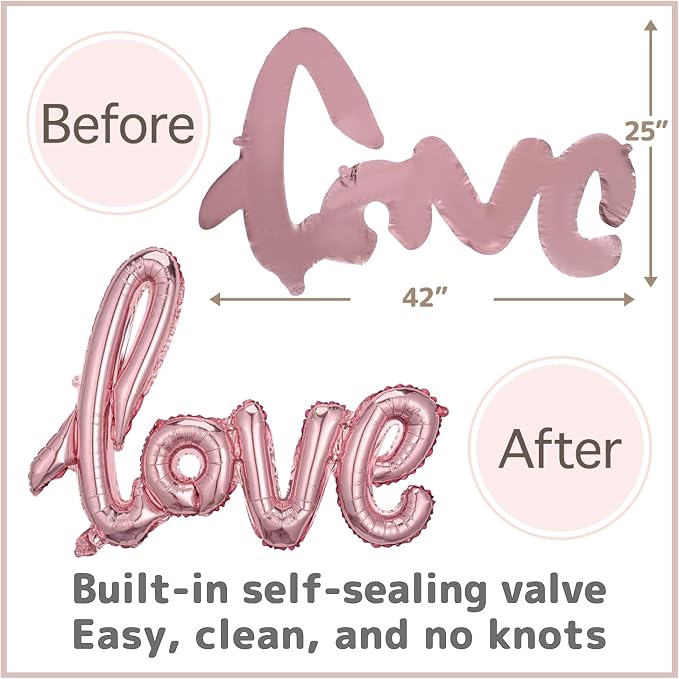 Happy Anniversary Balloon Set, Rose Gold Foil Balloon Banner - Image 4