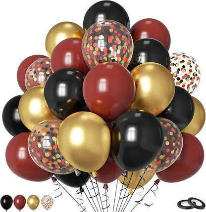 Burgundy Gold Balloons, Metallic Gold, Bachelorette Anniversary Bridal Shower by FunHot