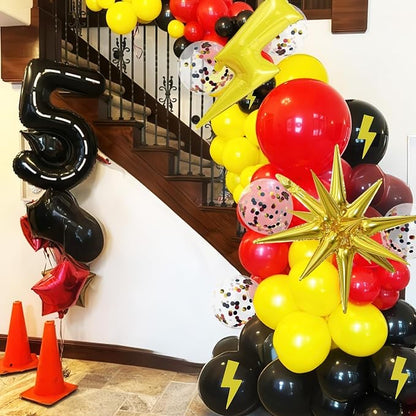 Red Yellow Black Balloons, Cartoon Theme Balloons - Image 3