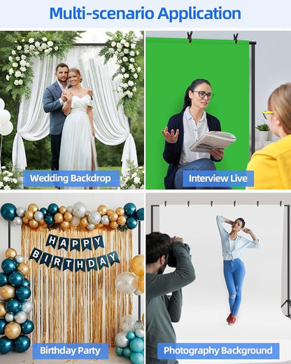 Hemmotop Backdrop Stand 10x8ft, Versatile Sizes Adjustable Banner Holder | Metal - Image 4