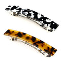2 Pcs Hair Barrettes for Women Medium French Design Barrette clips Acetate Tortoise Shell Hair Clips for Thin Fine Hair