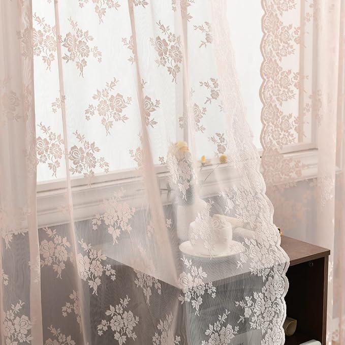 Kotile Blush Pink Sheer Curtains by Kotile+Curtains