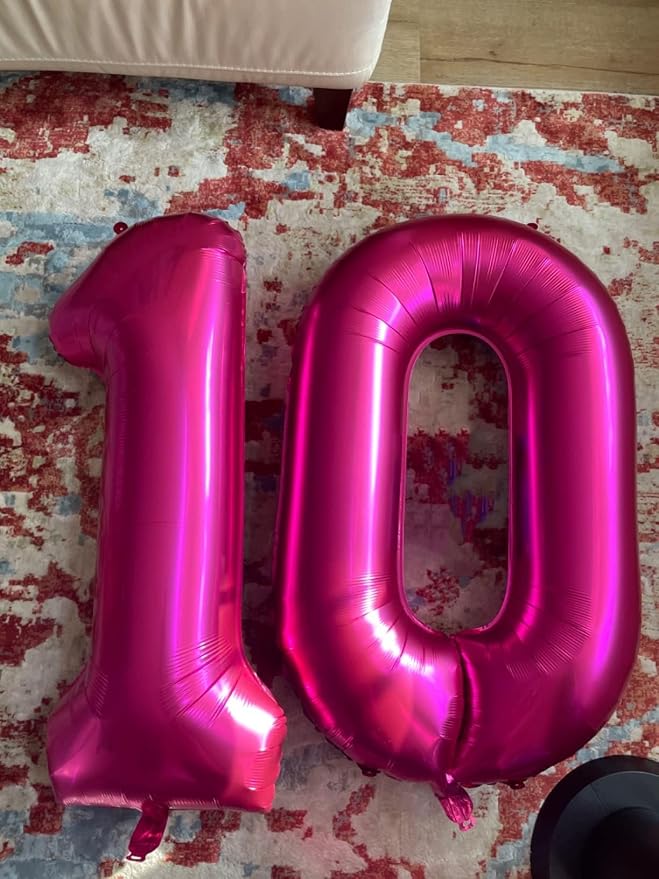 0 Balloon 40 inch Pink Number Balloons - Image 4