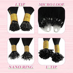 YoungSee U Tip Hair Extensions Black 20 Inch Utip Hair Extensions Human Hair Ktip Hair Extension Real Human Hair Pre Bonded Hair Extension Fusion U Tip Straight Hair 50grams 50s for Everyday Wear
