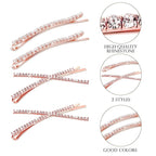 12 Pieces Rhinestone Bobby Pins Decorative Fancy Crystal Hair Clips Shiny Metal X Shaped Barrettes Bling Diamond Wedding Bridal Shower Hair Accessories for Women Ladies Girls (Rose Gold)