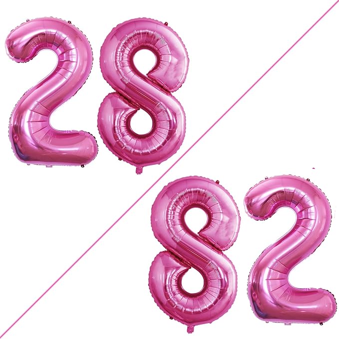 Number 28 Balloons for 28th Birthday Party Decorations, 42 Inch Jumbo Foil by GOER