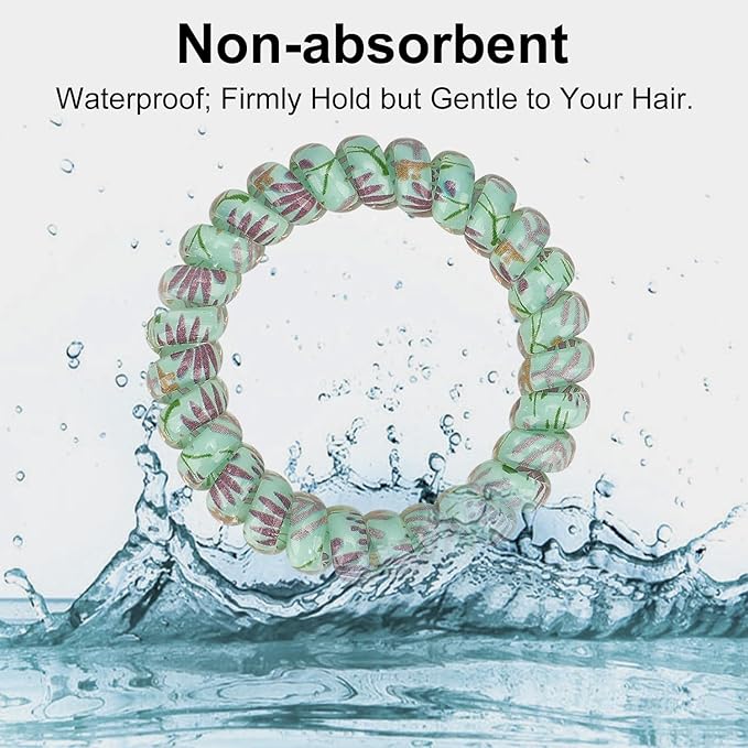JessLab Spiral Hair Ties 10-Pack, No Damage Cute & Soft Elastic Coil Hair Ties for Women & Kids, Gentle Ponytail Holders for Thick or Thin Hair, Assorted Colors