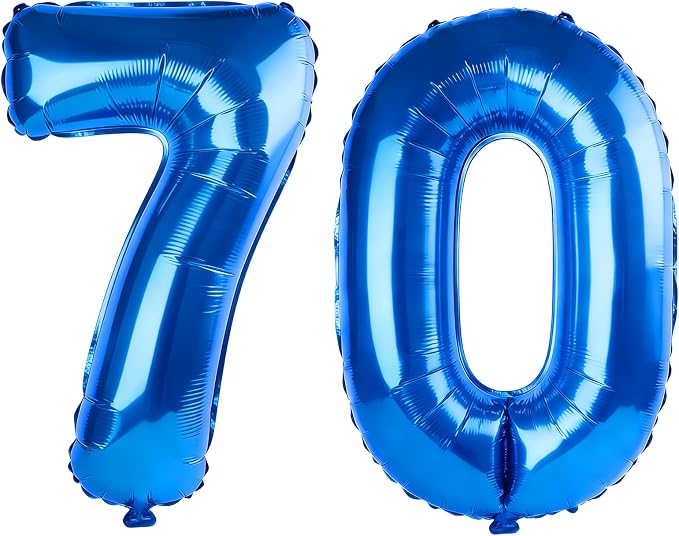 40 Inch Number 70 Balloons for 70th Birthday Party Decorations, 0-100 Dark Blue by FOBELEC