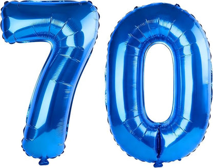 40 Inch Number 70 Balloons for 70th Birthday Party Decorations, 0-100 Dark Blue by FOBELEC