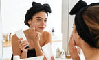 Casoty 6 Pcs Black Spa Headband, Bow Hair Band, Hair Band for Washing Face, Fuzzy Headbands for Women Girls, Soft Coral Fleece Skincare Headbands for Face Washing Shower Yoga