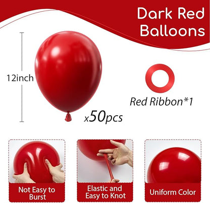 Dark Red Balloons 12 inch - Image 2