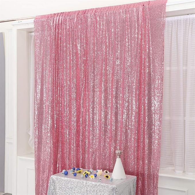 Eternal Beauty Fuchsia Pink 3mm Sequin Backdrop 20x10 Ft - Image 8