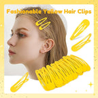 2 Inch Yellow Hair Clips Barrettes Metal Snap Clips for Women Durable Water Drop Ideal Hair Accessories for Hairdressing Wedding and Everyday Use 20 pcs