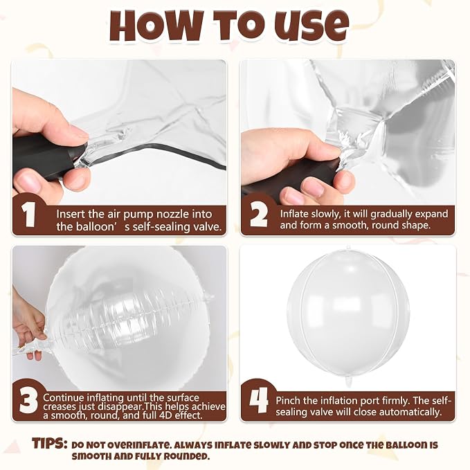 12Pcs White Round Balloons Foil, Giant White Foil Balloons - Image 2