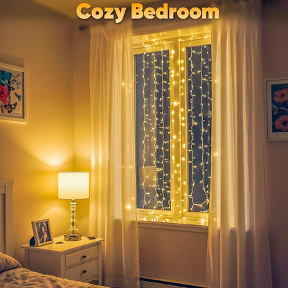 Curtain Lights for Bedroom, 90 Led Hanging String Light Outdoor, Fairy Curtain - Image 6