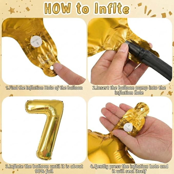 Gold Number 17 Balloon 40 Inch, Shiny Foil Decor - Image 5