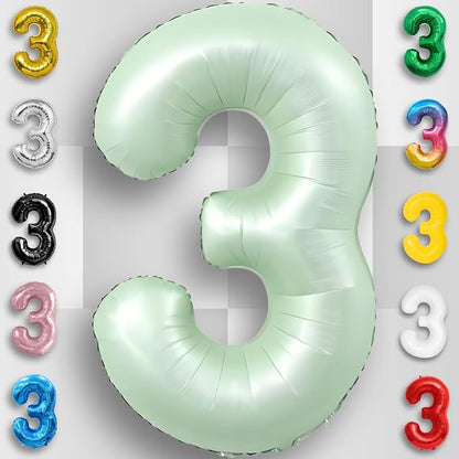 Green Number Balloon 3 Mylar Foil Balloons 32 inch - Image 4