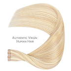 WENNALIFE Tape in Hair Extensions Human Hair Balayage Light Wheat Platinum Blonde Tape in Extensions, 10pcs 20g 12 inch Remy Invisible Tape Ins Straight Colored Soft Real Human Hair Tape in Extensions
