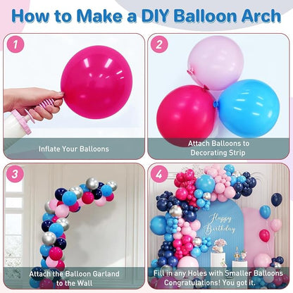 Blue Pink Balloon Garland Arch Kit - Image 3