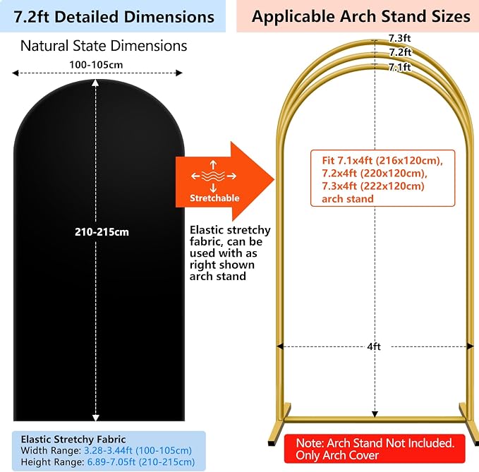 Hemmotop Wedding Arch Backdrop Cover, 2 Sided, Perfect 360° Decor, - Image 2