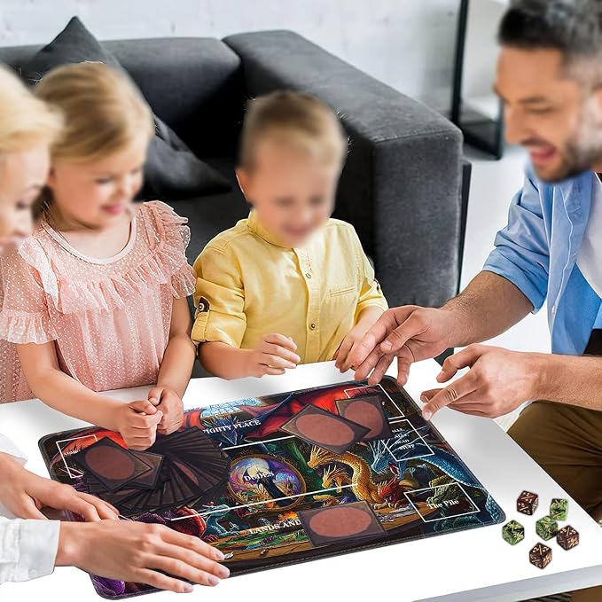 for TCG Playmat with Zones, Non-Slip Rubber Bottom Trading Card Game Mat with - Image 6
