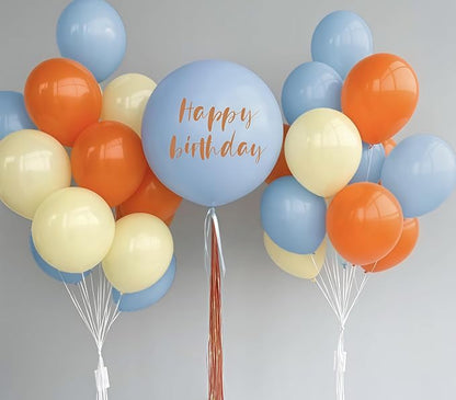 Burnt Orange and Blue Fall Balloons, 12 Inch 35PCS Dusty Blue Orange Taupe - Image 8