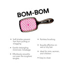 BOM BOM 2 Unit Kit, Wet And Dry Vented Detangling Hair Brush For All Hair Types, Light Weight Hairbrush, Scalp Massage Brush (Pink blue yellow)