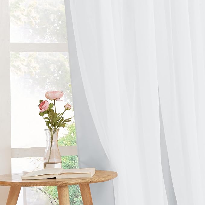 PONY DANCE Greyish White Bedroom Blackout Curtains - Image 5