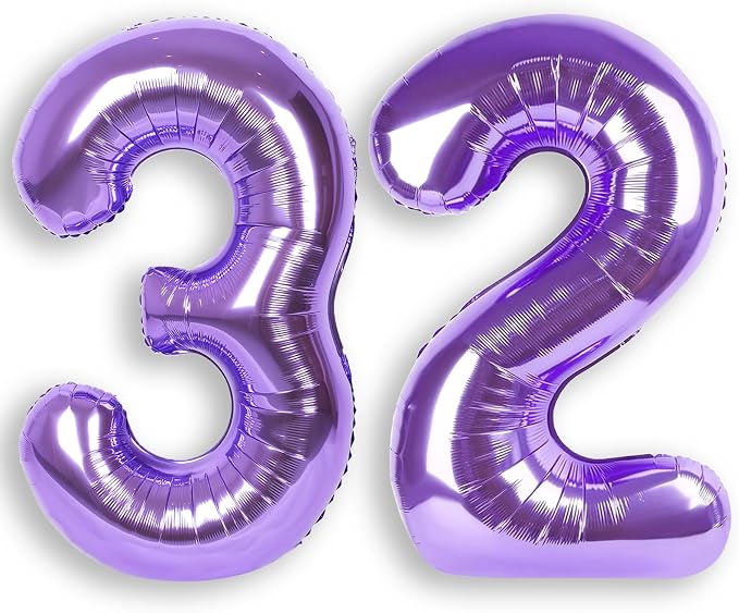 RainbowQ Purple 32 Balloon Number 40 Inch 0-40 Foil Large Balloons | Big Mylar by RainbowQParty