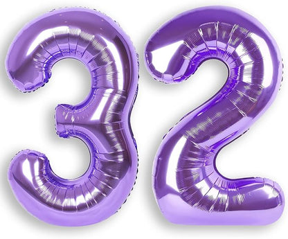 RainbowQ Purple 32 Balloon Number 40 Inch 0-40 Foil Large Balloons | Big Mylar by RainbowQParty
