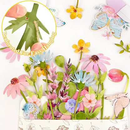 Wildflower Party Decorations Butterfly Flower Banner Butterfly Garland 9ft | - Image 3