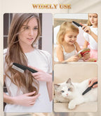 Dandruff Comb Fine Tooth Scalp Detox Comb Lice for Women, Men & Kids Stainless Steel Scalp Detoxing, Sweep & Massage Hair Brush Tool for Hair Care (Black 1PC)