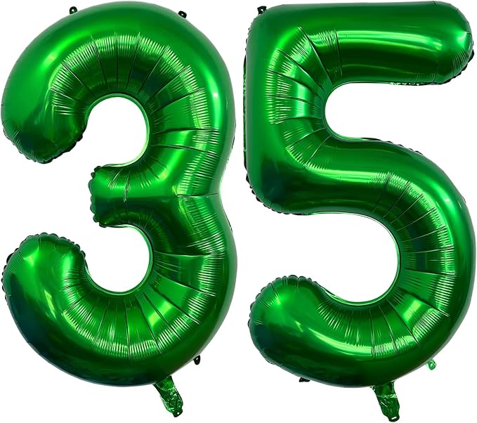 Number 35 Dark green Balloons 40 Inch Giant Dark green Foil 35 Helium Balloons by LHOAVWE