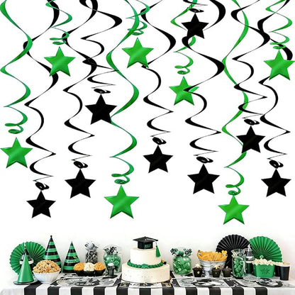 Green Black Hanging Swirl Decorations by PARTVON