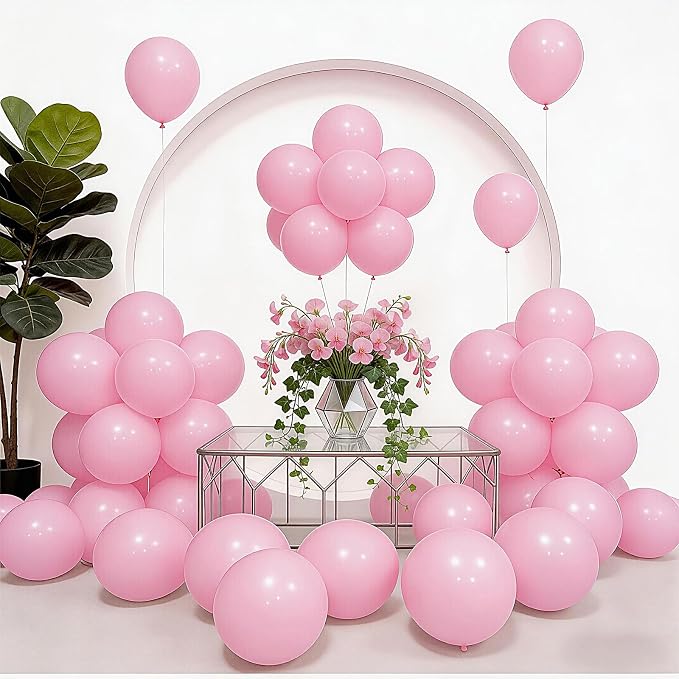 Pastel Pink Balloons 100 Pack 12 inch Thicken Latex Party Balloons | Light Pink by LYNSP