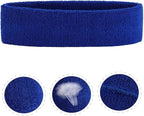 ONUPGO Sweatband Headbands for Men & Women -12PCS Sports Headbands Moisture Wicking Athletic Cotton Terry Cloth Headband for Tennis,Basketball,Football,Gym,Working Out