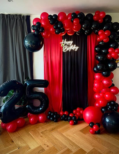 Red and Black Latex Balloons, Casino Party, Race Car Party, Graduation - Image 6