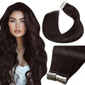 LaaVoo Human Hair Tape in Extensions Darkest Brown Tape in Hair Extensions Real Hair Tape on Hair Extensions Human Hair for Women Seamless 22inch 40pcs 100g