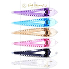 RC ROCHE 6 Pcs Duck Bill Alligator Hair Clips for Women Sectioning Flat Claw Long Thick Hair Inner Teeth Curved Styling Jaw Strong Secure Grip Salon, Large Transparent Multicolor