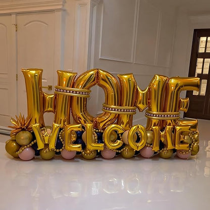 40Inch Gold WELCOME HOME Letter Balloon - Image 6