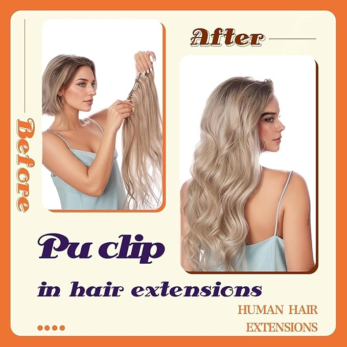 Full Shine Seamless Clip in Hair Extensions Human Hair Medium Brown Hair Extension Clip ins Straight PU Weft for Short Hair Ease of Use 12 Inch 95 Grams 8 PCS