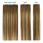 SURNEL Clip in Hair Extensions Chocolate Brown to Caramel Blonde Clip in Hair Extensions Human Hair 14 Inch 6pcs 100g(#4/27/4,14")