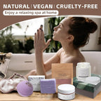 Natural Amor Handmade Bath Body Gift Set,6 pcs Self Care Gift for Women,Includes Soap Bar, Bath Bomb, Clay Mask, Candle- Thank you Gift for Pampering