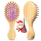 Mini Hair Brush, Travel Bamboo Bristle Detangle Hair Brush for Women - Small Portable Compact HairBrush for Girls Kids, Travel Size Brush for Purse, Car, Vacation, Traveling & Going out